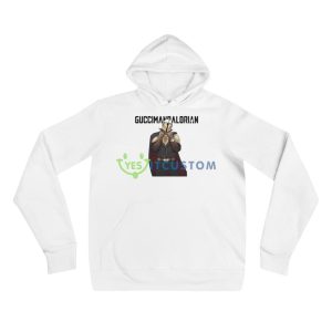 Guccimandalorian White T Shirt Mockup 8 Guccimandalorian White T Shirt Mockup - 3719 Unisex Fleece Pullover Hoodie