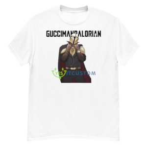 Guccimandalorian White T Shirt Mockup 11 Guccimandalorian White T Shirt Mockup - Men’s Classic Tee Gildan 5000