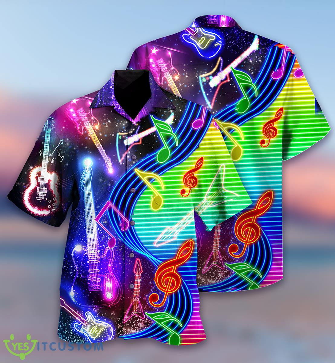 Guitar Love Light Neon Hawaiian Shirt For Men And Women 5 Guitar Love Light Neon Hawaiian Shirt For Men And Women - Guitar Love Light Neon - Hawaiian Shirt - Owl Ohh_2