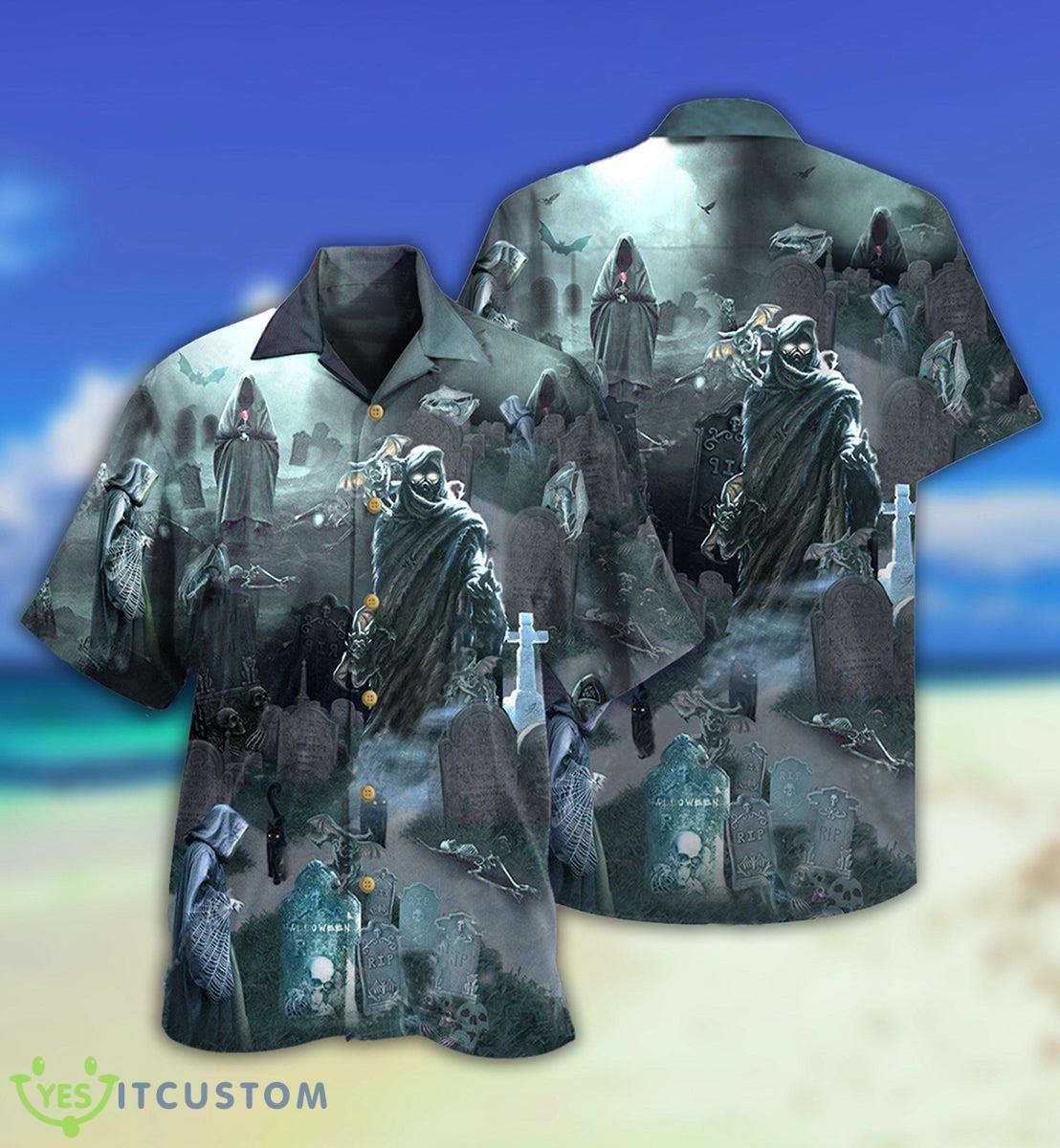Halloween Death Could Not Hold Him In Tomb With Grey Back Ground Hawaiian Shirt For Men And Women 5 Halloween Death Could Not Hold Him In Tomb With Grey Back Ground Hawaiian Shirt For Men And Women - Halloween Death Could Not Hold Him In Tomb With Grey Back Ground - Hawaiian Shirt - Owl Ohh_2