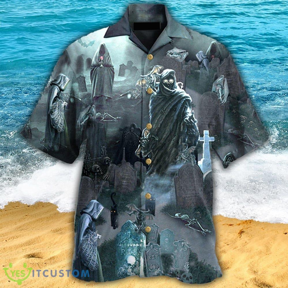 Halloween Death Could Not Hold Him In Tomb With Grey Back Ground Hawaiian Shirt For Men And Women 4 Halloween Death Could Not Hold Him In Tomb With Grey Back Ground Hawaiian Shirt For Men And Women - Halloween Death Could Not Hold Him In Tomb With Grey Back Ground - Hawaiian Shirt - Owl Ohh_1