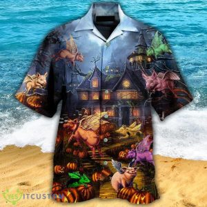 Halloween When Pigs Fly Night Hawaiian Shirt For Men And Women - Halloween When Pigs Fly Night - Hawaiian Shirt - Owl Ohh_1