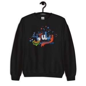 Happy 4th July Black T Shirt Mockup - 18000 Unisex Heavy Blend Crewneck Sweatshirt