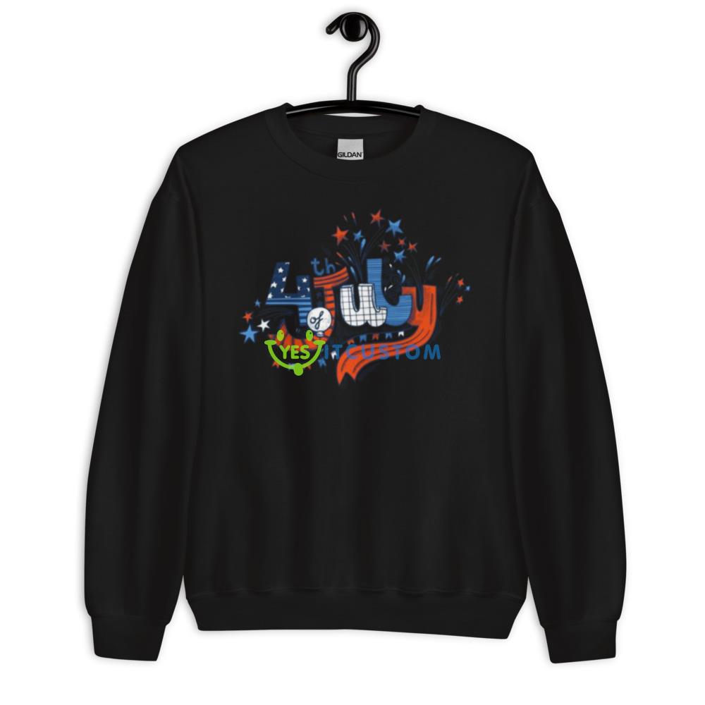 Happy 4th July Black T Shirt Mockup 10 Happy 4th July Black T Shirt Mockup - 18000 Unisex Heavy Blend Crewneck Sweatshirt