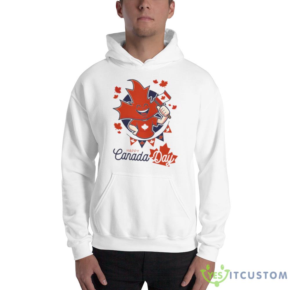 Happy Canada Day With Maple Leaves Shirt 2 Happy Canada Day With Maple Leaves Shirt - 18500 Unisex Heavy Blend Hooded Sweatshirt