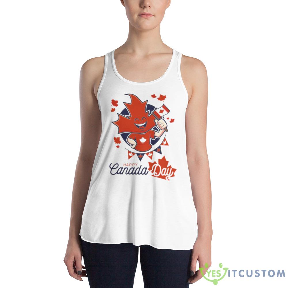 Happy Canada Day With Maple Leaves Shirt 3 Happy Canada Day With Maple Leaves Shirt - 8800 Women's Flowy Racerback Tank