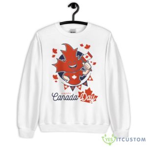 Happy Canada Day With Maple Leaves Shirt - 18000 Unisex Heavy Blend Crewneck Sweatshirt