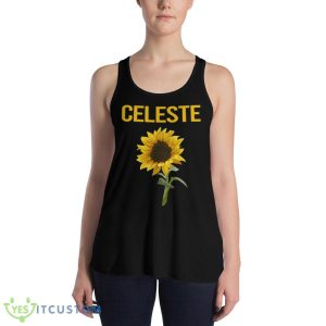Happy Sunflower Celeste Black T Shirt Mockup 7 Happy Sunflower Celeste Black T Shirt Mockup - 8800 Women's Flowy Racerback Tank