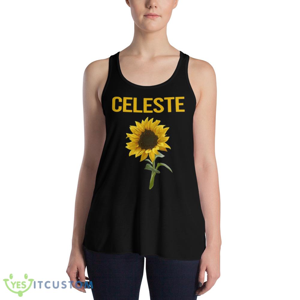 Happy Sunflower Celeste Black T Shirt Mockup 11 happy sunflower celeste black t shirt mockup 2