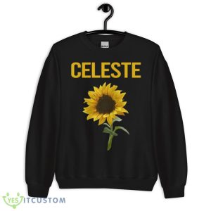 Happy Sunflower Celeste Black T Shirt Mockup - 18000 Unisex Heavy Blend Crewneck Sweatshirt
