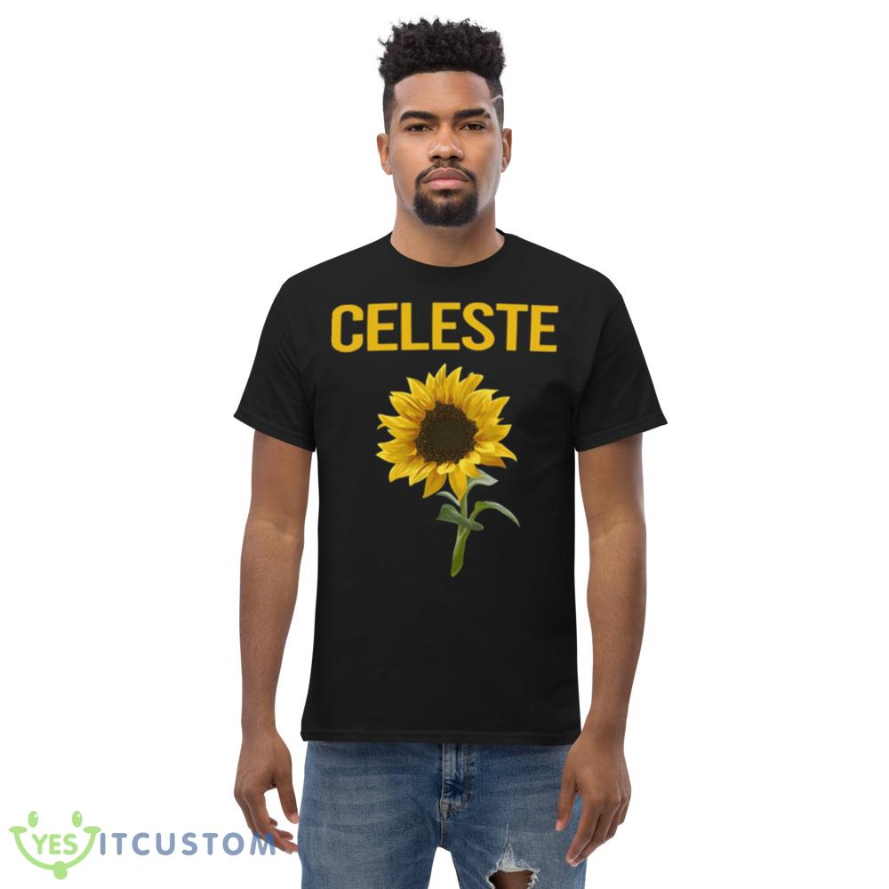 Happy Sunflower Celeste Black T Shirt Mockup 5 Happy Sunflower Celeste Black T Shirt Mockup - Men’s Classic Tee Gildan 5000