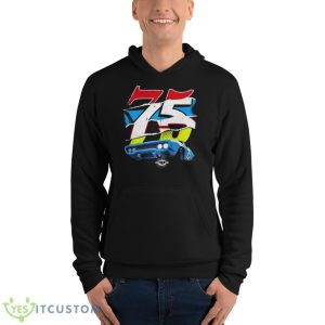 Heather Gray NASCAR 75th Anniversary 2023 T Shirt - Unisex Fleece Pullover Hoodie