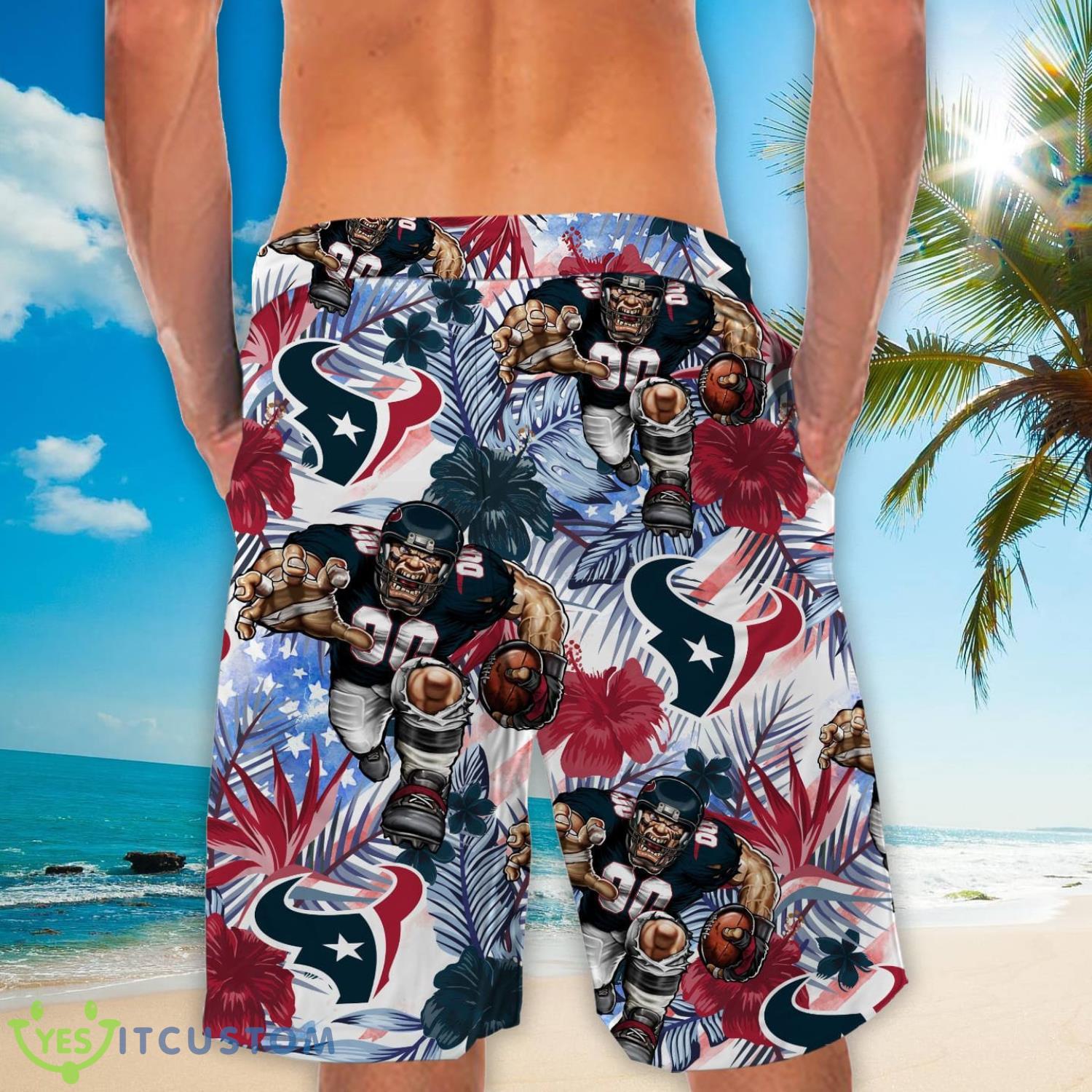 Houston Texans Personalized Name Tropical Floral Men Women Hawaiian Shirt And Shorts For NFL Football Fans 4 Houston Texans Personalized Name Tropical Floral Men Women Hawaiian Shirt And Shorts For NFL Football Fans Product Photo 4