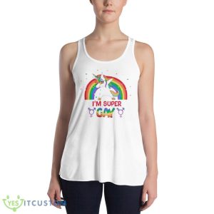 I Am Super Gay Cute Gay Unicorn shirt - 8800 Women's Flowy Racerback Tank