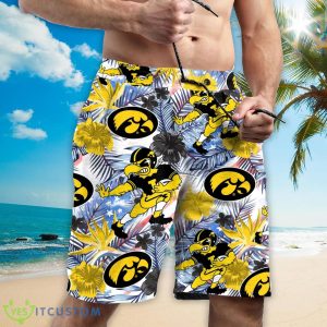 Iowa Hawkeyes Personalized Name Tropical Floral Men Women Hawaiian Shirt And Shorts For NCAA Football Fans Product Photo 3