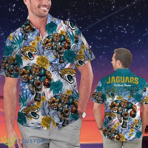 Jacksonville Jaguars Personalized Name Tropical Floral Men Women Hawaiian Shirt And Shorts For NFL Football Fans Product Photo 1