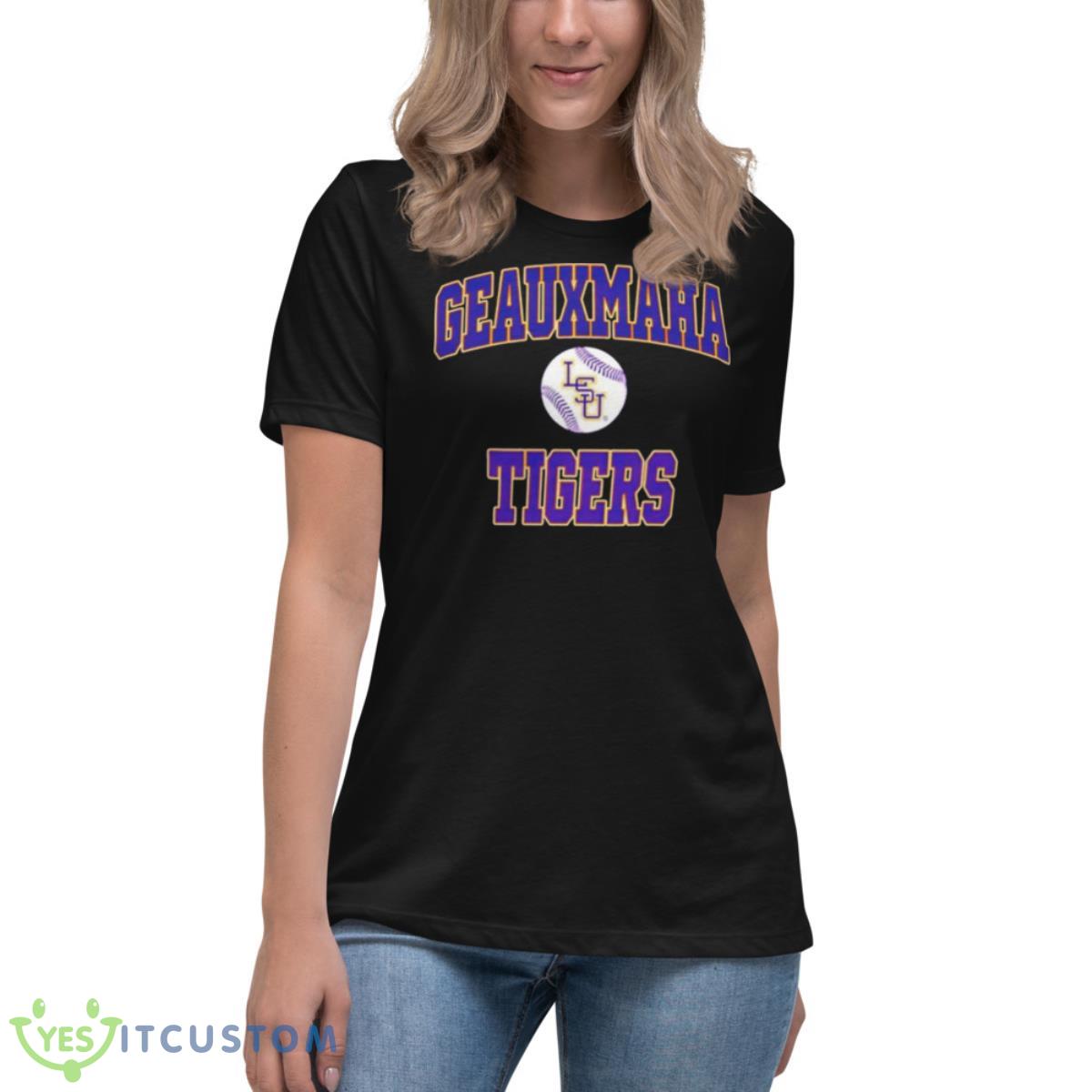 Jimmy Burrow Wearing Geauxmaha Tigers Shirt 6 Jimmy Burrow Wearing Geauxmaha Tigers Shirt - Women's Relaxed Short Sleeve Jersey Tee