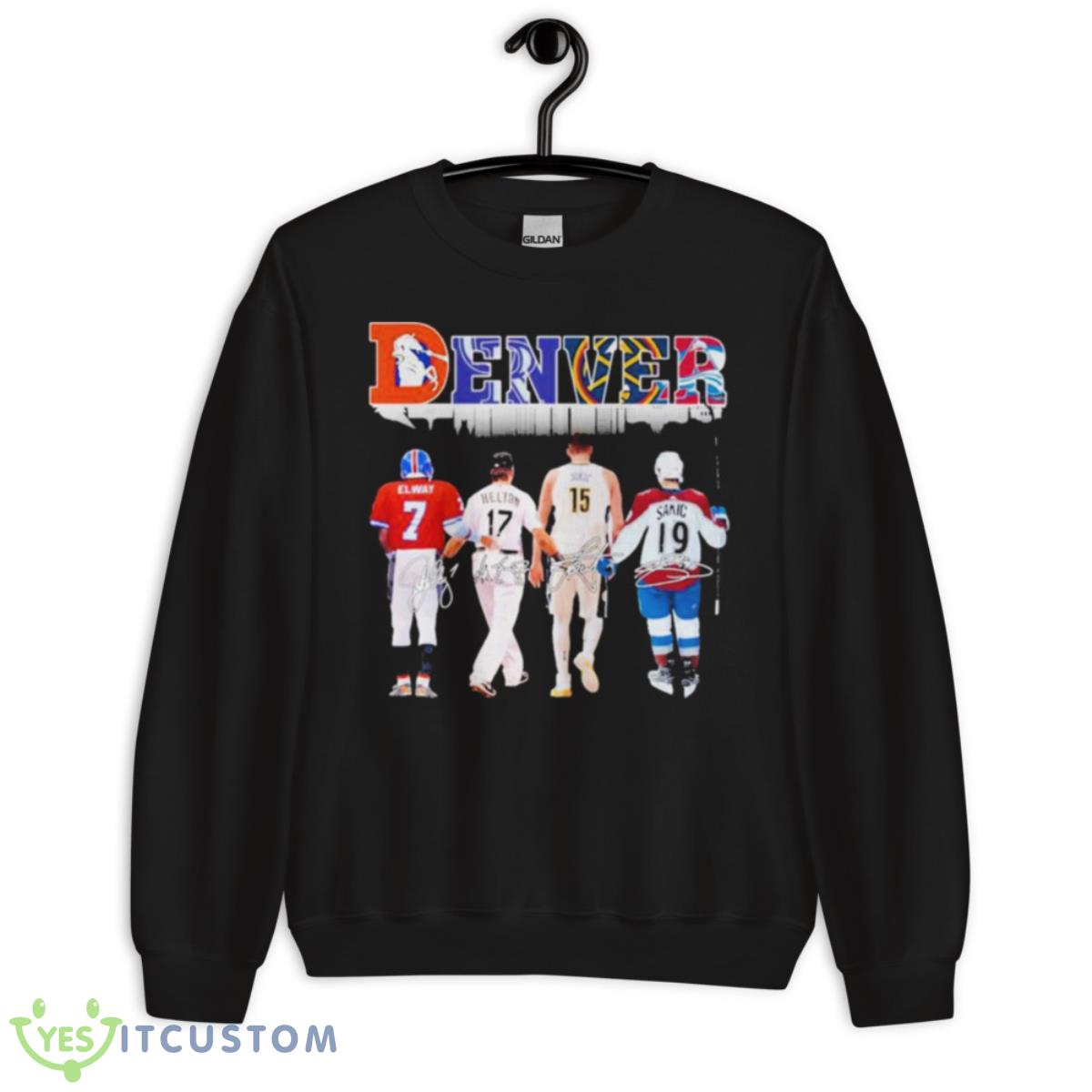 John Albert Elway Jr. Helton Nikola Jokic Sakic Denver City Sport Signatures Shirt 3 John Albert Elway Jr. Helton Nikola Jokic Sakic Denver City Sport Signatures Shirt - Unisex Crewneck Sweatshirt