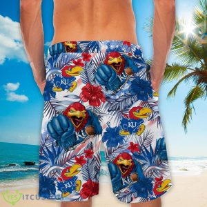 Kansas Jayhawks Personalized Name Tropical Floral Men Women Hawaiian Shirt And Shorts For NCAA Football Fans Product Photo 4