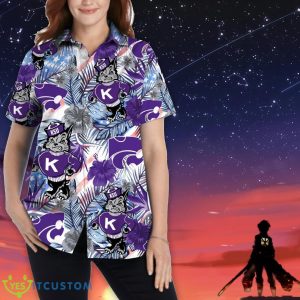 Kansas State Wildcats Personalized Name Tropical Floral Men Women Hawaiian Shirt And Shorts For NCAA Football Fans Product Photo 2