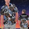 Las Vegas Raiders Personalized Name Tropical Floral Men Women Hawaiian Shirt And Shorts For NFL Football Fans Product Photo 1