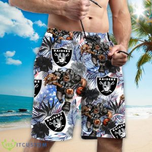 Las Vegas Raiders Personalized Name Tropical Floral Men Women Hawaiian Shirt And Shorts For NFL Football Fans 6 Las Vegas Raiders Personalized Name Tropical Floral Men Women Hawaiian Shirt And Shorts For NFL Football Fans Product Photo 3