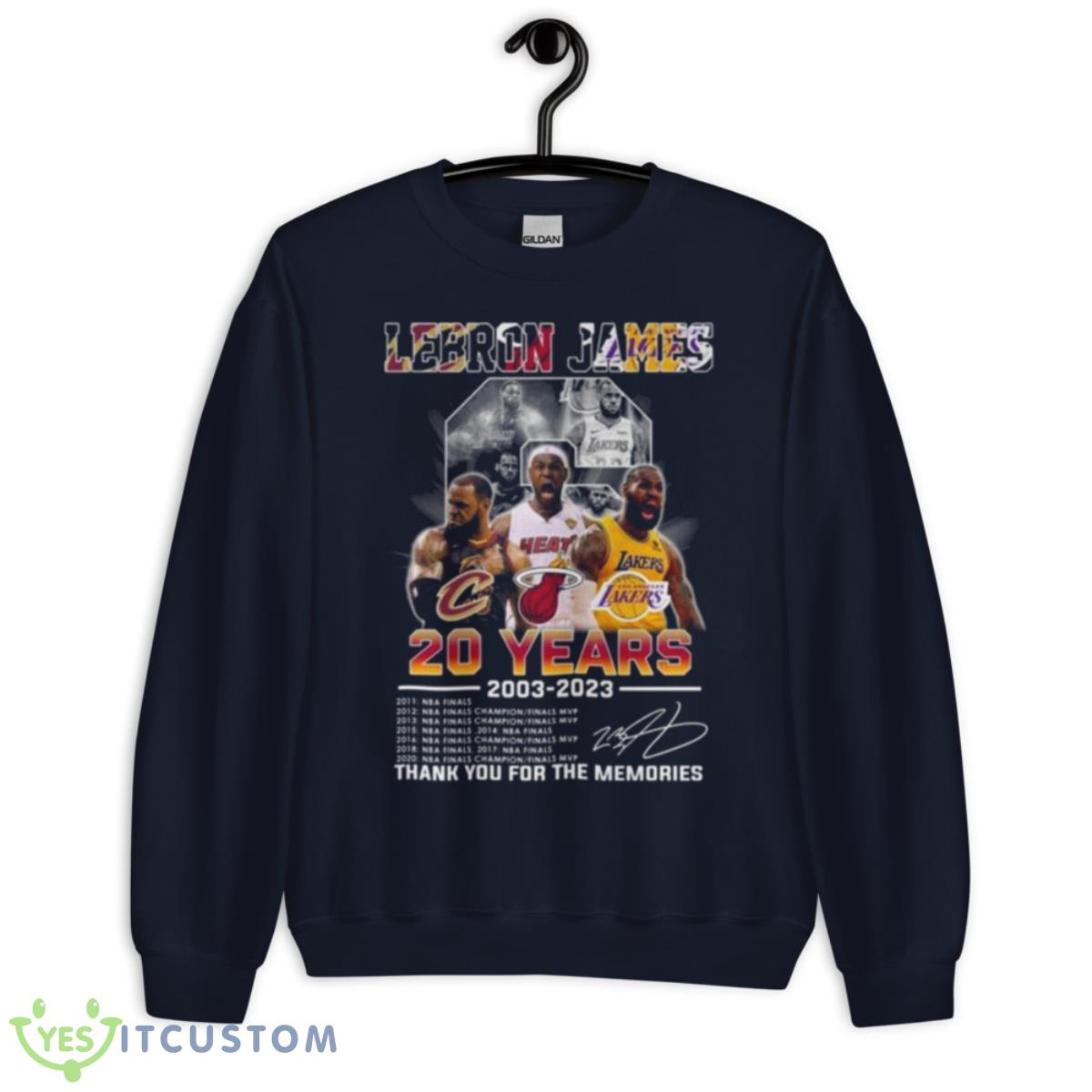 Lebron James 20 Years 2003 2023 Champions Signature Thank You Shirt 2 Lebron James 20 Years 2003 2023 Champions Signature Thank You Shirt - Unisex Crewneck Sweatshirt-1
