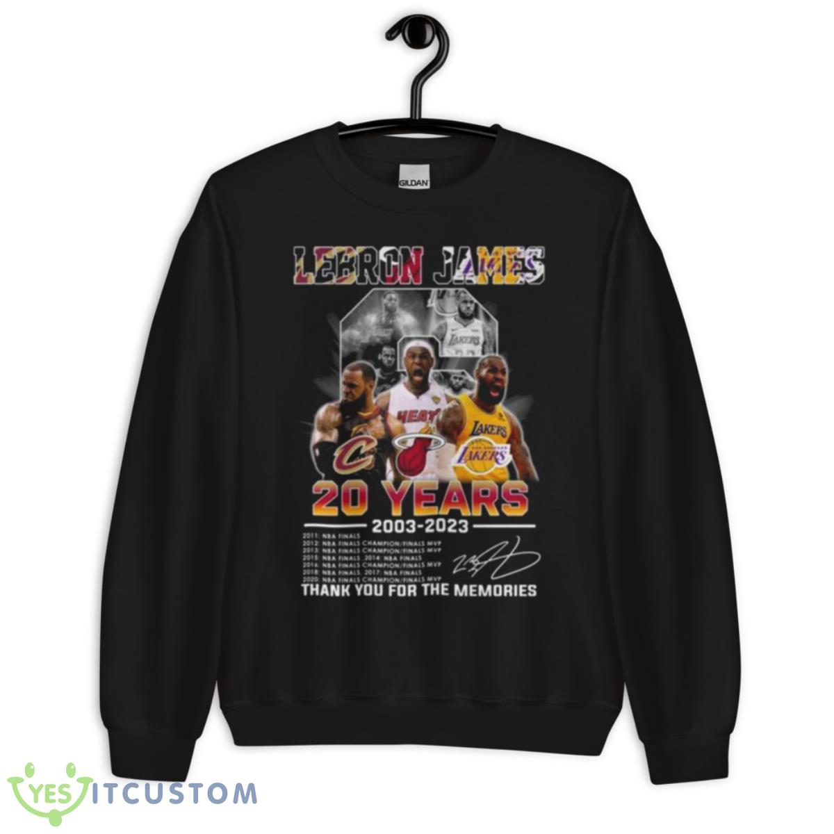 Lebron James 20 Years 2003 2023 Champions Signature Thank You Shirt 3 Lebron James 20 Years 2003 2023 Champions Signature Thank You Shirt - Unisex Crewneck Sweatshirt