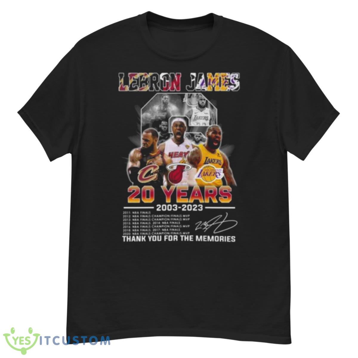 Lebron James 20 Years 2003 2023 Champions Signature Thank You Shirt 12 Lebron James 20 Years 2003 2023 Champions Signature Thank You Shirt - G500 Men’s Classic T-Shirt