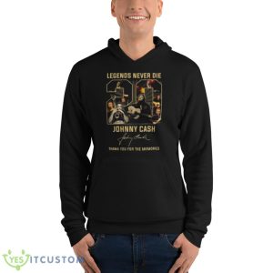 Legends Never Die 20 Johnny Cash Thank You For The Memories Signature Shirt - Unisex Fleece Pullover Hoodie