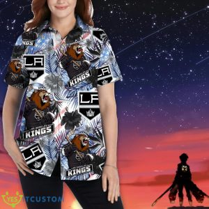 Los Angeles Kings Personalized Name Tropical Floral Men Women Hawaiian Shirt And Shorts For NHL Hockey Fans Product Photo 2