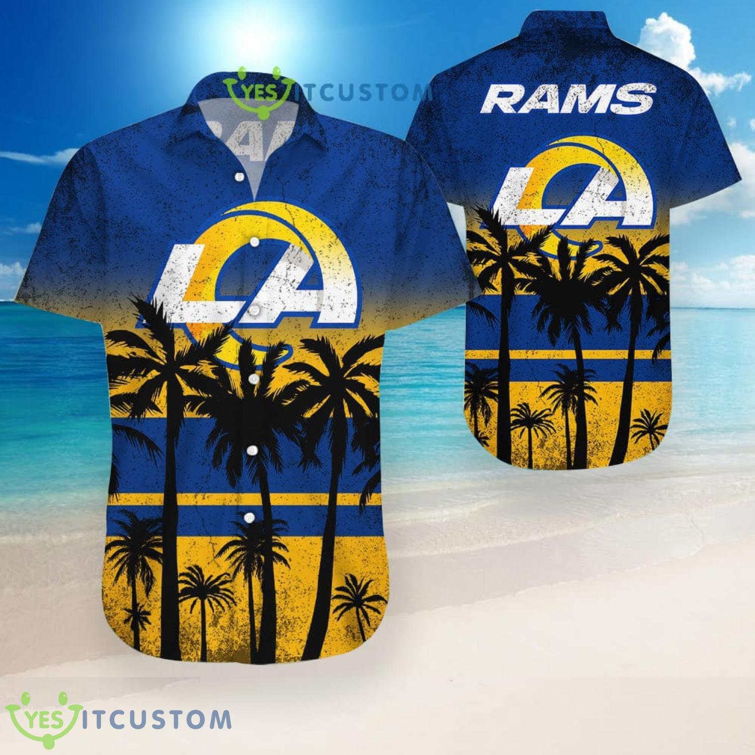 Los Angeles Rams Coconut Pattern Hawaiian Shirt 5 Los Angeles Rams Coconut Pattern Hawaiian Shirt Product Photo 2