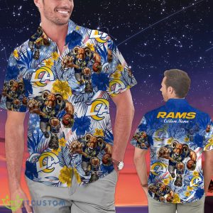 Los Angeles Rams Personalized Name Tropical Floral Men Women Hawaiian Shirt And Shorts For NFL Football Fans Product Photo 1