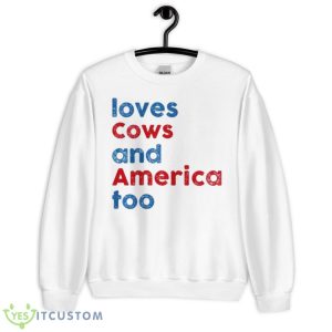 Love Cows And America Too Shirt - Unisex Heavy Blend Crewneck Sweatshirt
