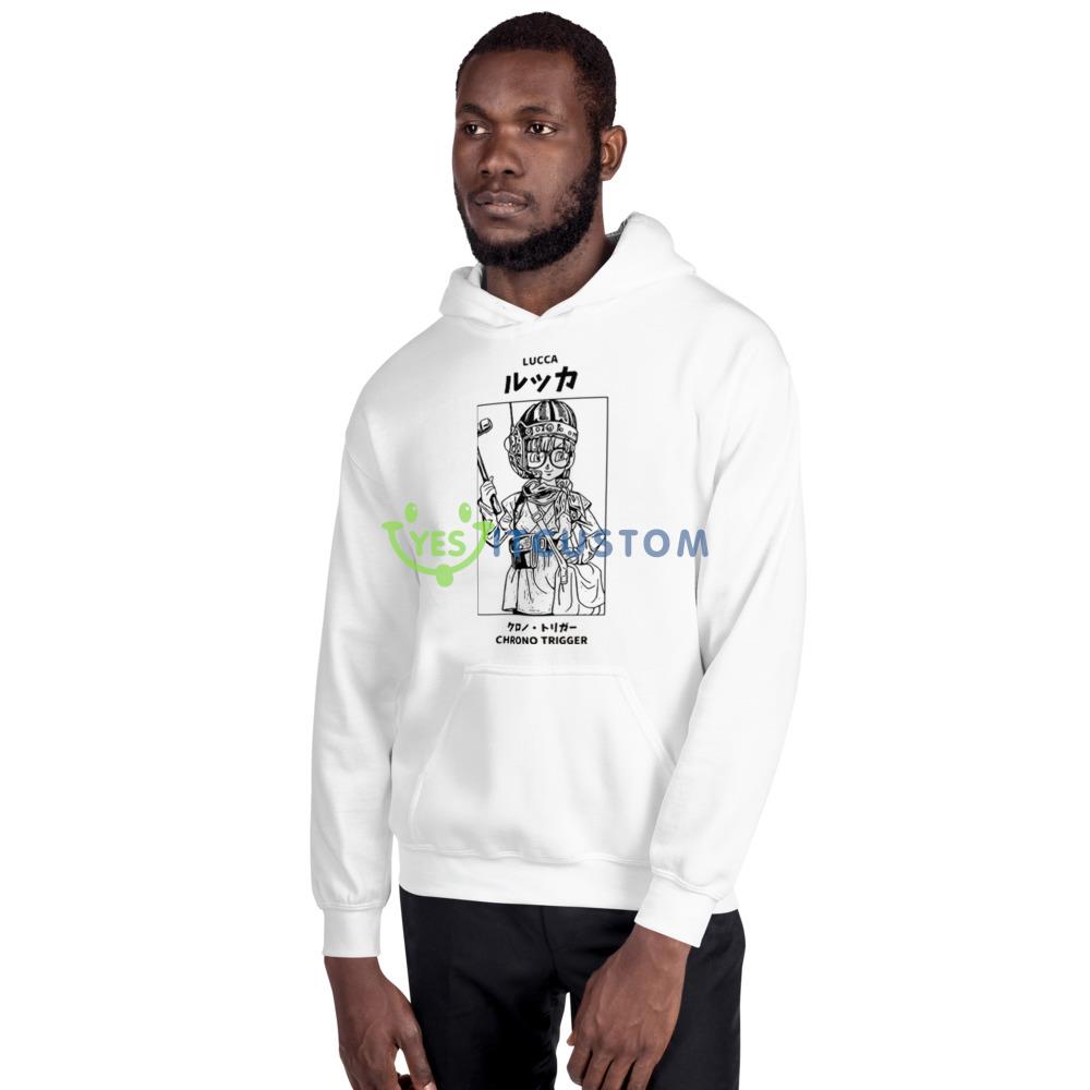 Lucca Chrono Trigger White T Shirt Mockup 2 Lucca Chrono Trigger White T Shirt Mockup - 18500 Unisex Heavy Blend Hooded Sweatshirt