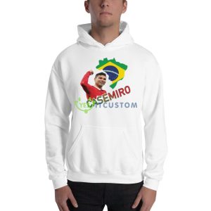 Man Utd’s Brazilian Casemiro Graphics Shirt - 18500 Unisex Heavy Blend Hooded Sweatshirt
