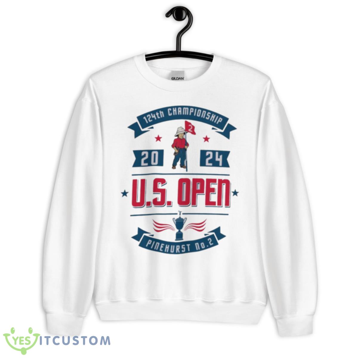 Men’s 2024 US Open Ahead White Crest Pembroke T Shirt 2 Men’s 2024 US Open Ahead White Crest Pembroke T Shirt - Unisex Heavy Blend Crewneck Sweatshirt
