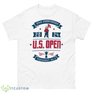 Men’s 2024 US Open Ahead White Crest Pembroke T Shirt - 500 Men’s Classic Tee Gildan