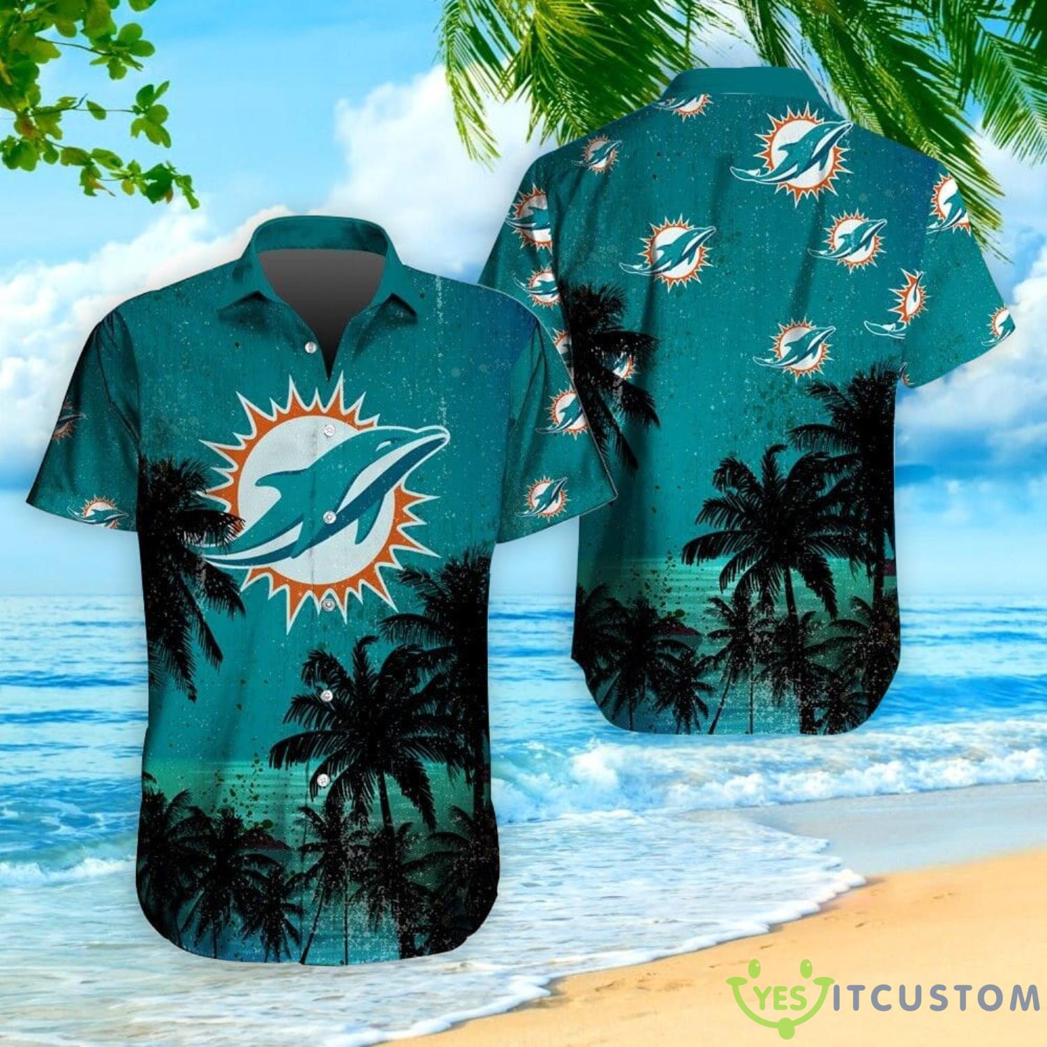 Miami Dolphins Coconut Vintage Pattern Hawaiian Shirt 2 Miami Dolphins Coconut Vintage Pattern Hawaiian Shirt Product Photo 1