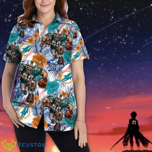 Miami Dolphins Personalized Name Tropical Floral Men Women Hawaiian Shirt And Shorts For NFL Football Fans Product Photo 2
