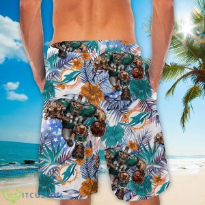 Miami Dolphins Personalized Name Tropical Floral Men Women Hawaiian Shirt And Shorts For NFL Football Fans Product Photo 4