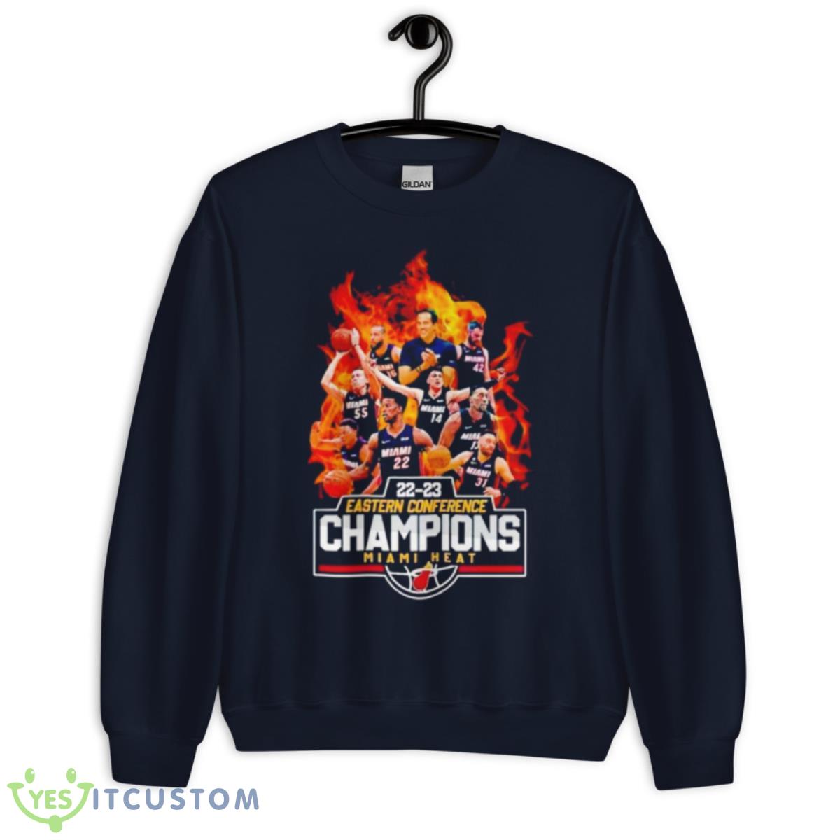 Miami Heat Fire 22 23 Eastern Conference Champions Shirt 2 Miami Heat Fire 22 23 Eastern Conference Champions Shirt - Unisex Crewneck Sweatshirt-1