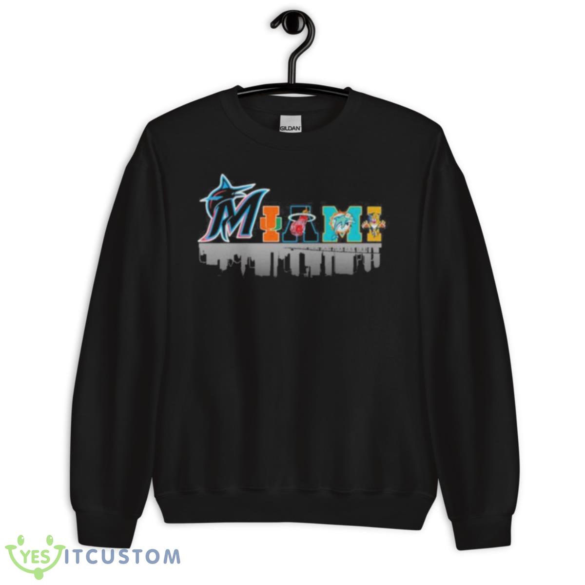 Miami Sport Teams Marlins Heat Dolphins Football 2023 Shirt 3 Miami Sport Teams Marlins Heat Dolphins Football 2023 Shirt - Unisex Crewneck Sweatshirt