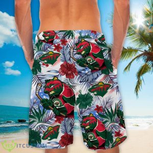 Minnesota Wild Personalized Name Tropical Floral Men Women Hawaiian Shirt And Shorts For NHL Hockey Fans Product Photo 4