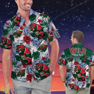 Minnesota Wild Personalized Name Tropical Floral Men Women Hawaiian Shirt And Shorts For NHL Hockey Fans Product Photo 1