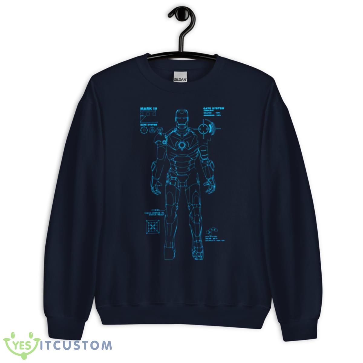 Mk Iii Ironman Blueprint Shirt 2 Mk Iii Ironman Blueprint Shirt - Unisex Crewneck Sweatshirt-1
