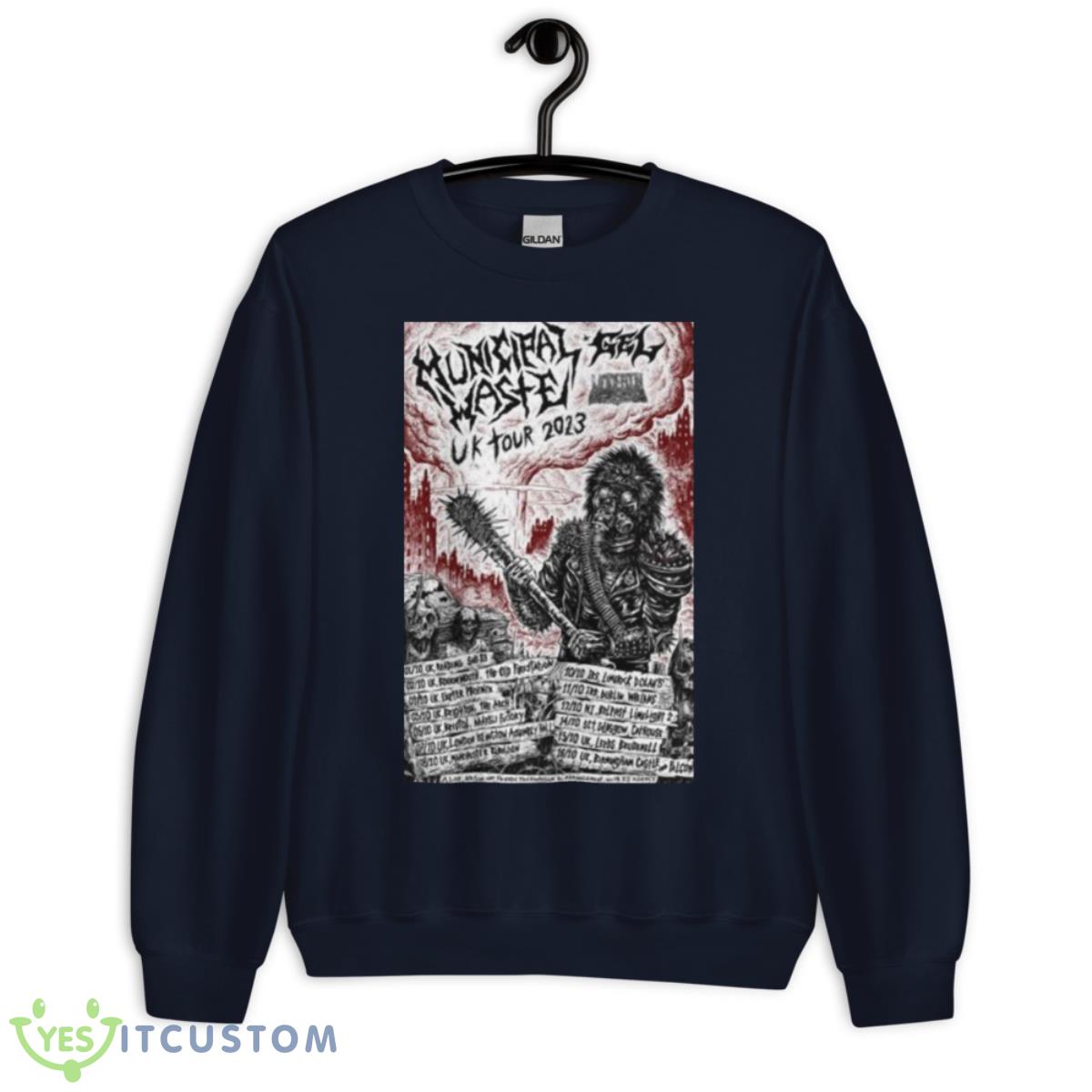 Municipal Waste Announce UK Headline Tour 2023 Shirt 13 Municipal Waste Announce UK Headline Tour 2023 Shirt - Unisex Crewneck Sweatshirt-1