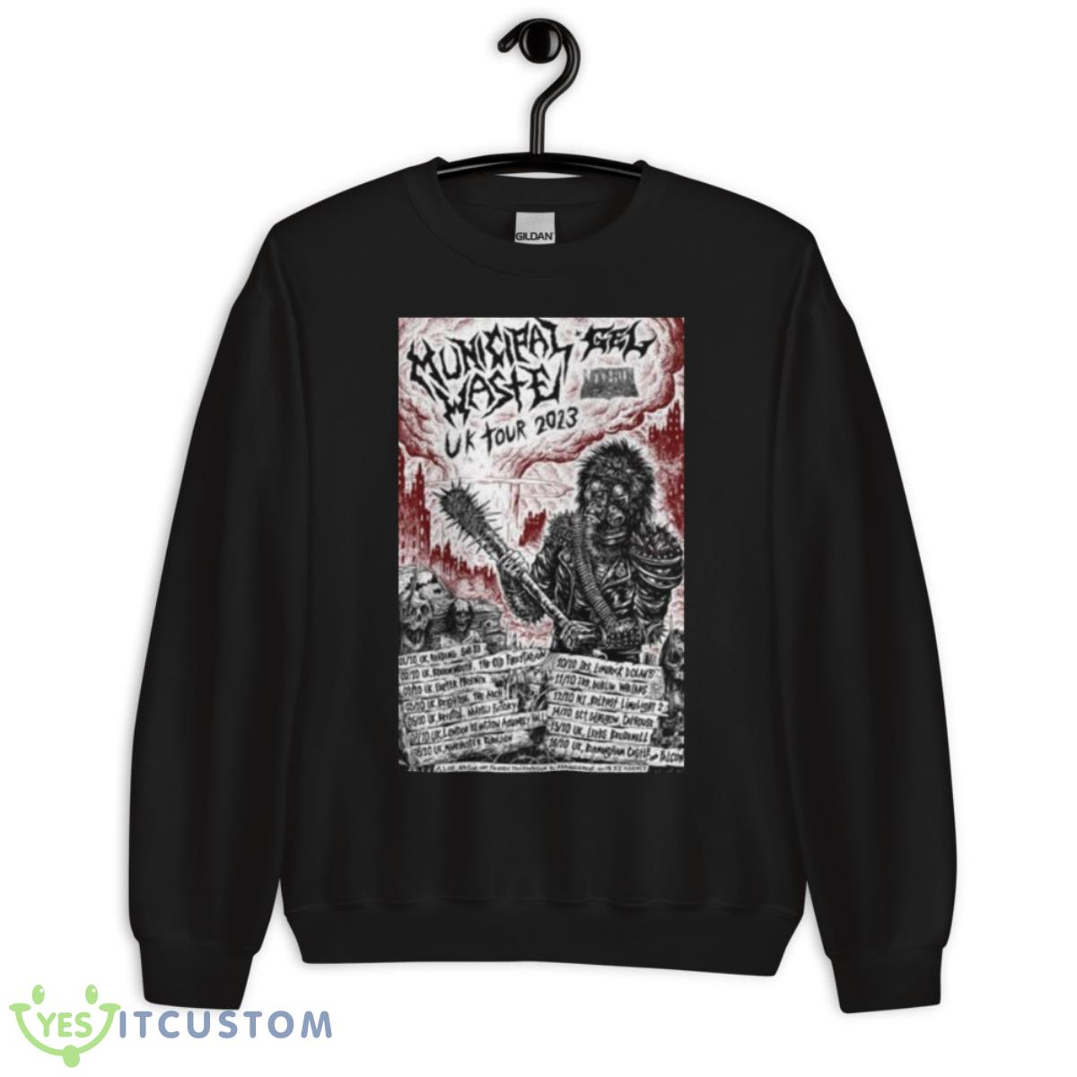 Municipal Waste Announce UK Headline Tour 2023 Shirt 3 Municipal Waste Announce UK Headline Tour 2023 Shirt - Unisex Crewneck Sweatshirt