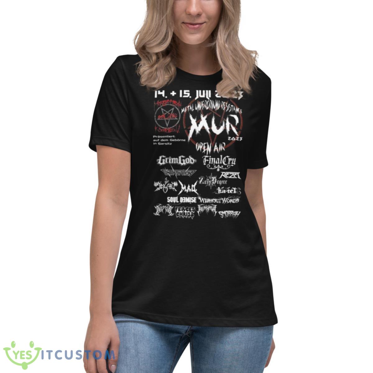 MUR Open Air 2023 Metal Underground Resistance Shirt 6 MUR Open Air 2023 Metal Underground Resistance Shirt - Women's Relaxed Short Sleeve Jersey Tee