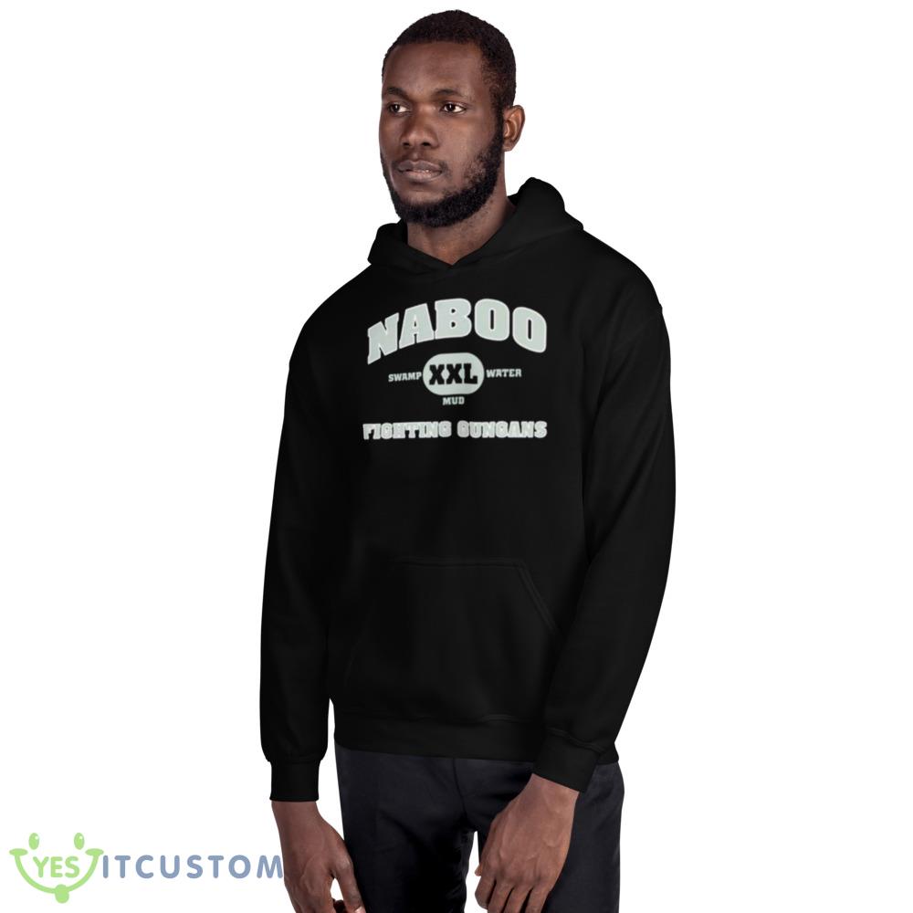 Naboo fighting gungans Black T Shirt Mockup 2 Naboo fighting gungans Black T Shirt Mockup - 18500 Unisex Heavy Blend Hooded Sweatshirt